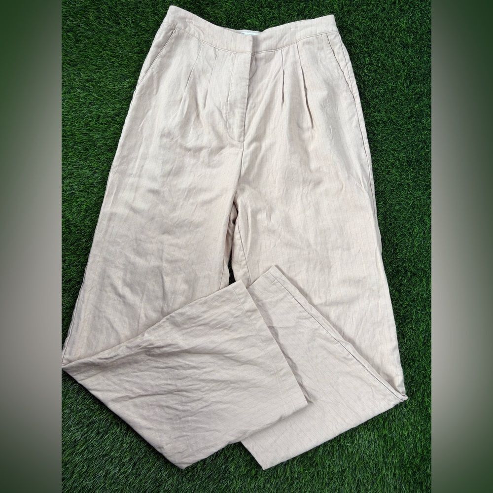 Weworewhat Pleated Wide Leg High Rise pin Striped Pants Size 8